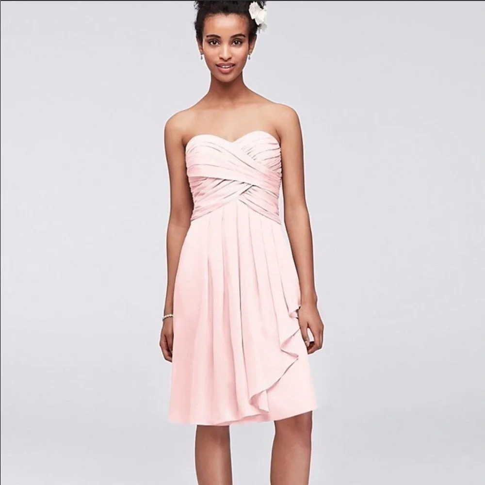 davids bridal bridesmaid dresses with pockets Chiffon Tank Scoop Neck Bridesmaid Dress